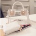 Transparent Gelly Crystal Bag Celeb Tote Sandy Beach Bag Shoulder Handbag