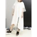 Italian patchwork cotton Tunics Sleeve white Maxi Dresses summer