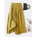 Wide Leg Solid Pants With Pocket For Women