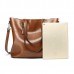 Women Oil Leather Tote Handbags Vintage Shoulder Bags Capacity Big Shopping Tote Crossbody Bags