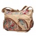 Canvas Tribal Flower Printing Multi  pockets Crossbody Bag Shoulder Bags For Women