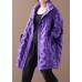 New purple duck down coat plus size down jacket winter coats stand collar zippered