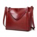 Women Oil Leather Tote Handbags Vintage Shoulder Bags Capacity Crossbody Bags