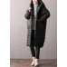 Warm Plus Size Winter Coats Black Hooded Zippered Parkas For Women